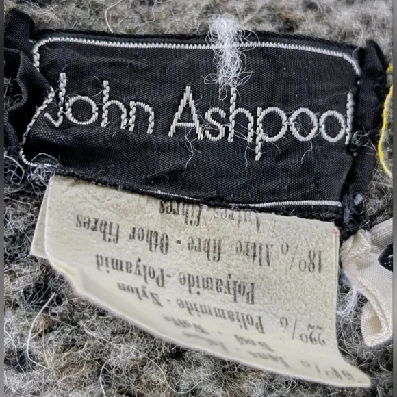 Vintage 1970s John Ashpool Chunky Mongolian Fur/Wool Contrast Kimono Coat RARE